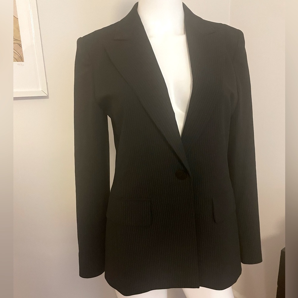 MAX MARA Women's Black Pinstripe Blazer Made in Italy US Size 4